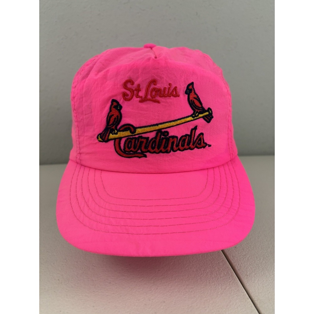 Vintage Pink Nylon St. Louis Cardinals MLB Snapback Baseball Hat American Needle